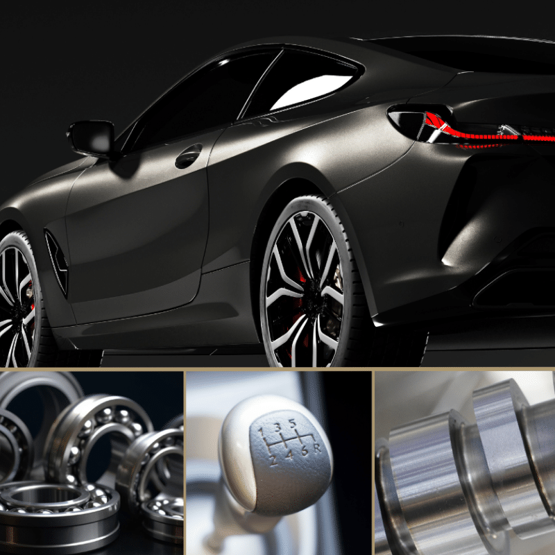 automotive coatings page with car and coated parts