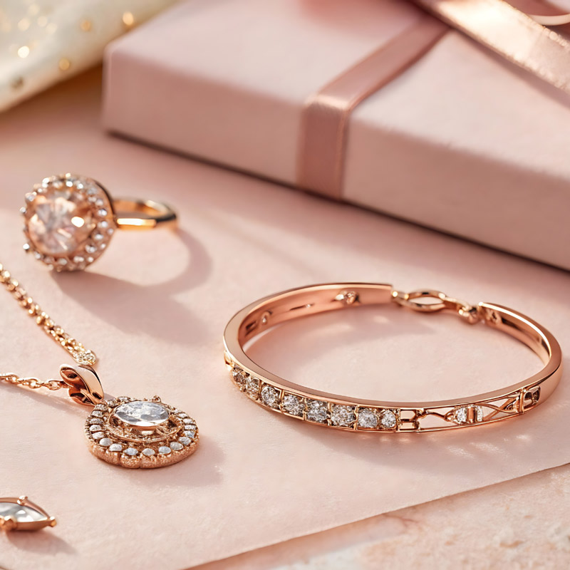 Rose-gold-Jewelry-with-box VaporTech PVD jewelry coating