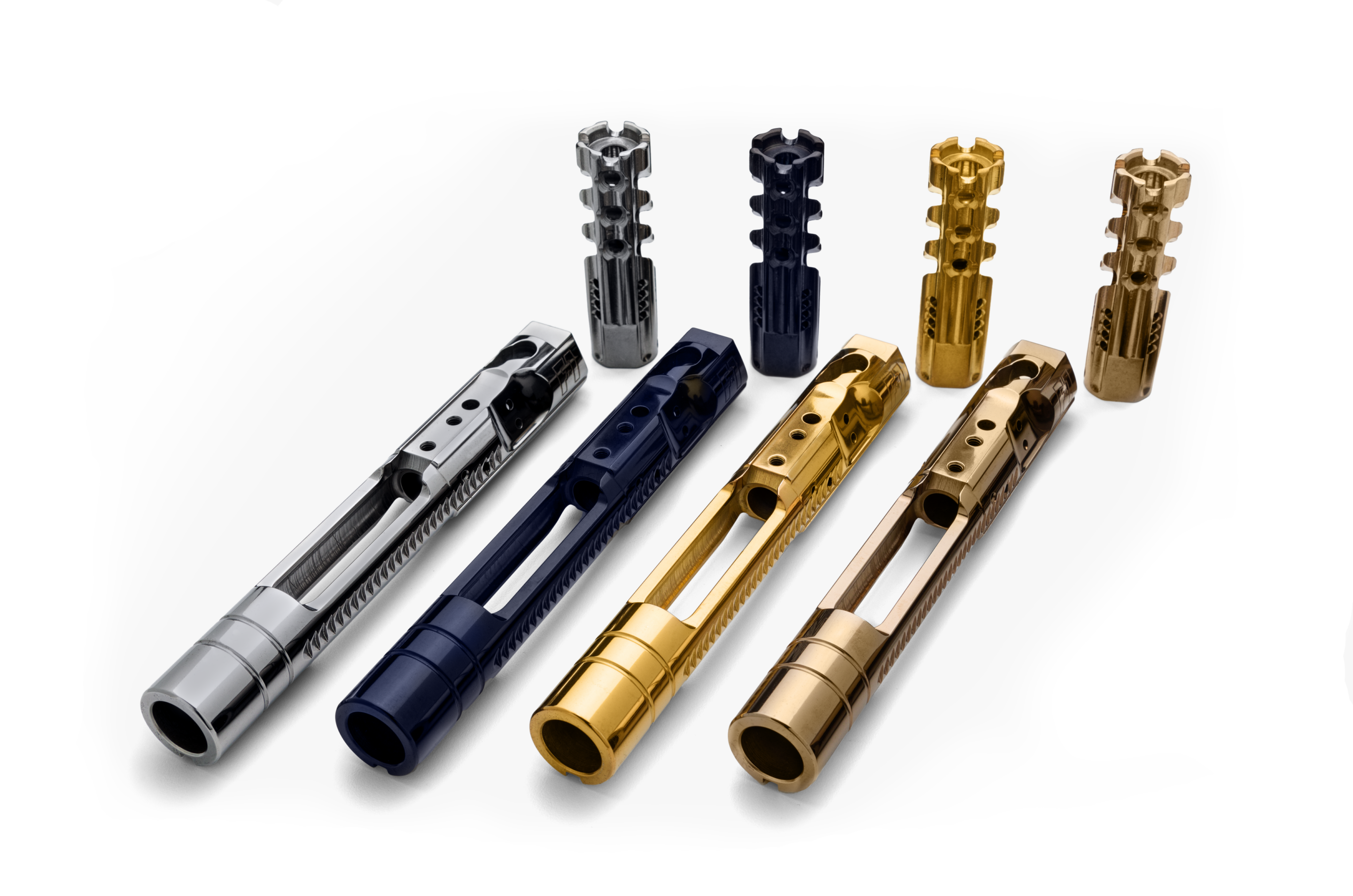 Pistol parts with colorful PVD finishes